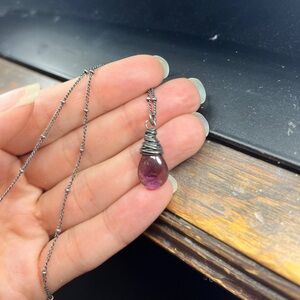 Wire wrapped amethyst necklace